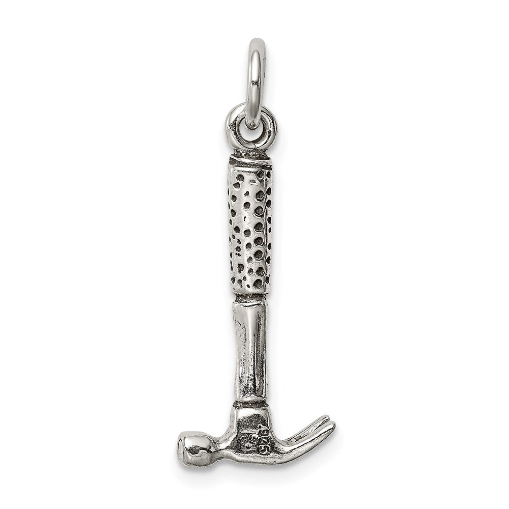 Sterling Silver Antiqued Hammer Charm