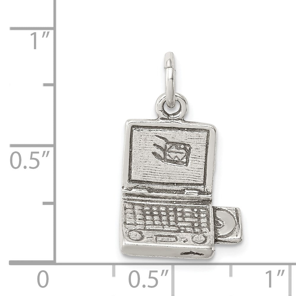 Sterling Silver Antiqued Laptop Charm