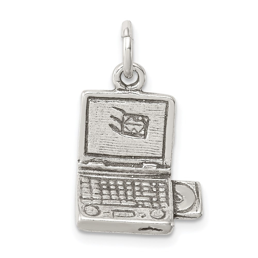 Sterling Silver Antiqued Laptop Charm