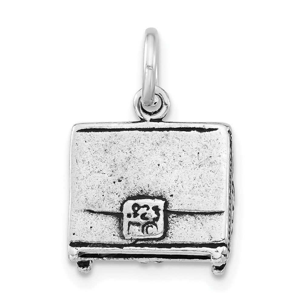 Sterling Silver 3-D Antiqued Piano Charm