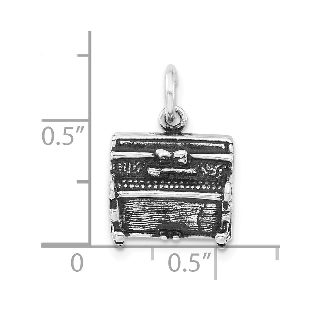 Sterling Silver 3-D Antiqued Piano Charm