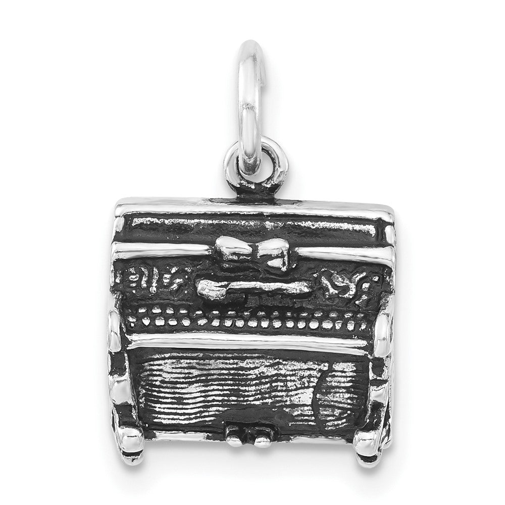 Sterling Silver 3-D Antiqued Piano Charm