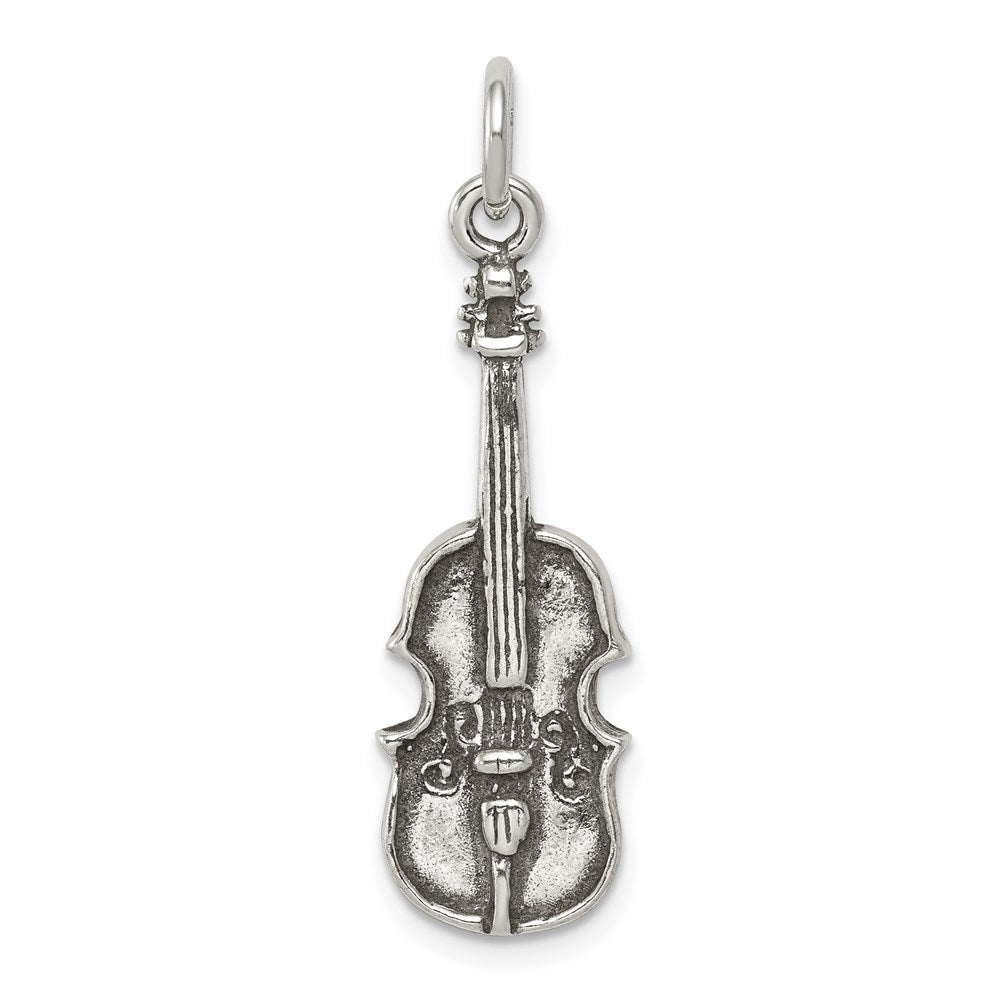 Sterling Silver Antiqued Viola Charm