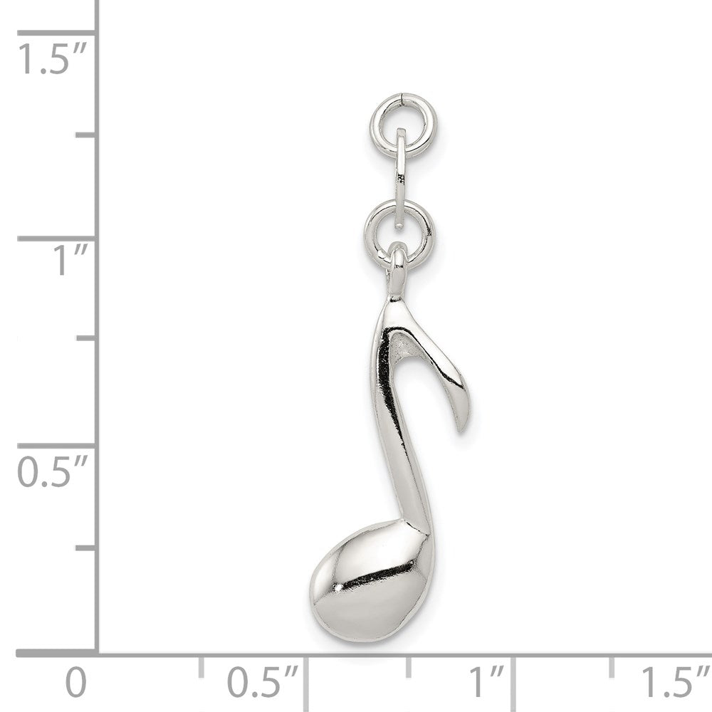 Sterling Silver Polished Music Note Charm