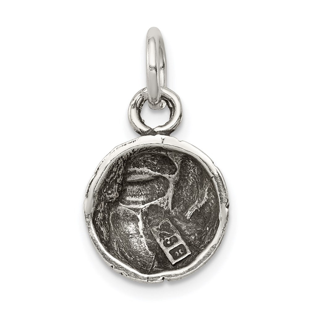 Sterling Silver Antiqued Volleyball Charm