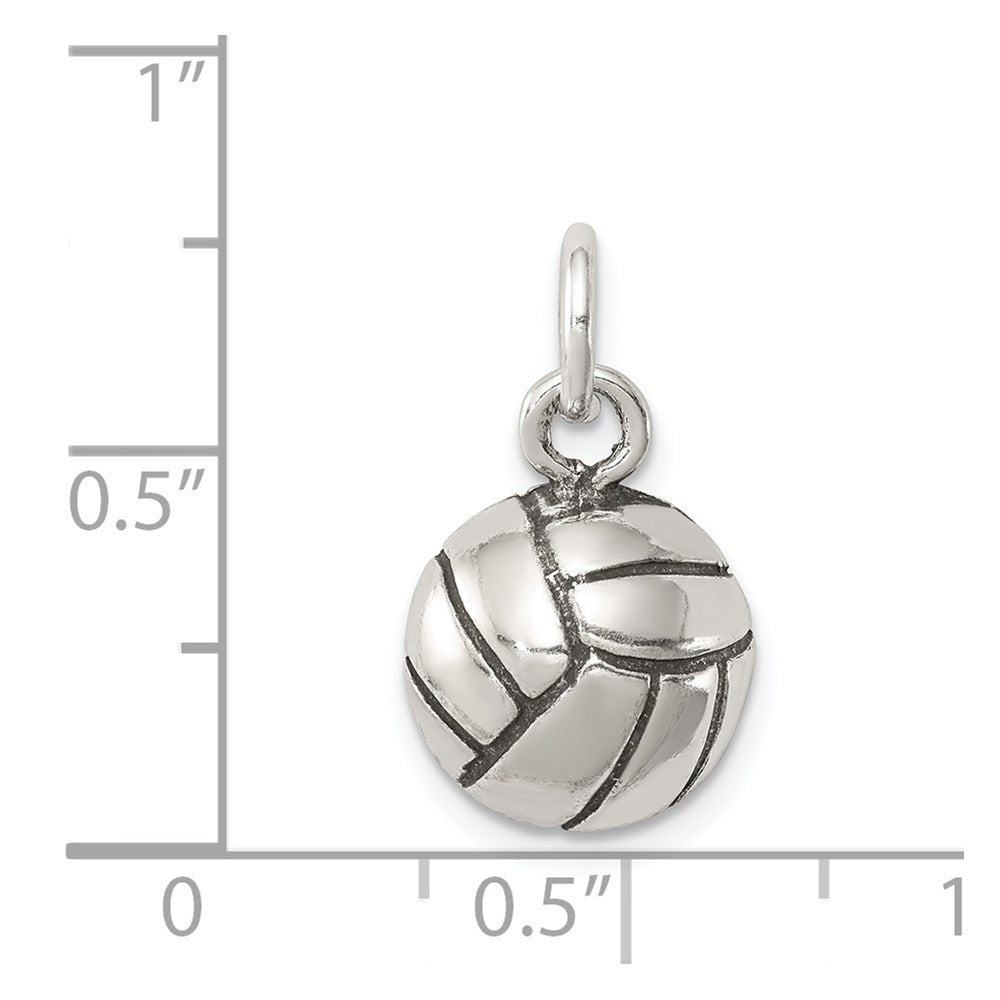 Sterling Silver Antiqued Volleyball Charm