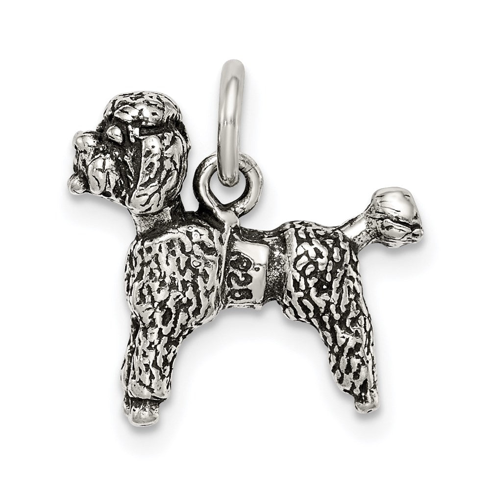 Sterling Silver Antiqued Poodle Charm