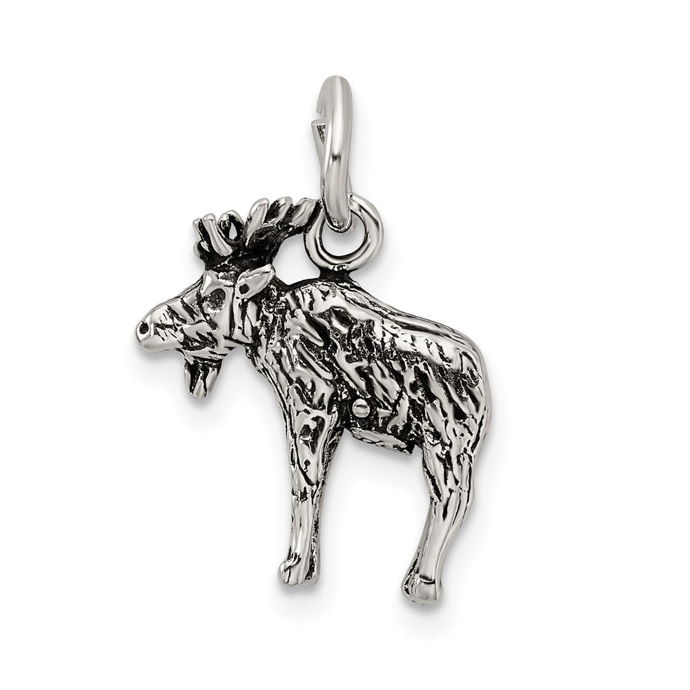 Sterling Silver Antiqued Moose Charm