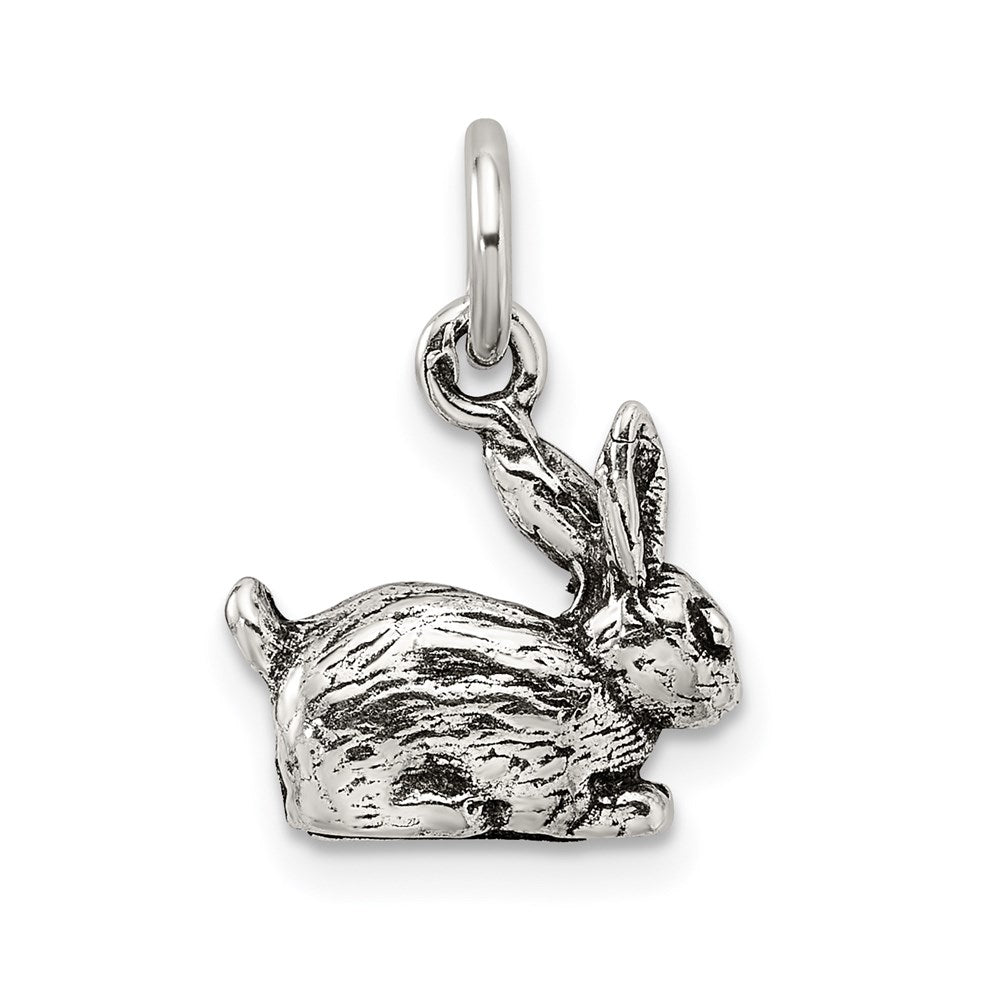 Sterling Silver Antiqued Rabbit Charm