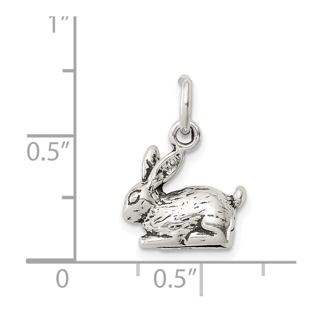 Sterling Silver Antiqued Rabbit Charm