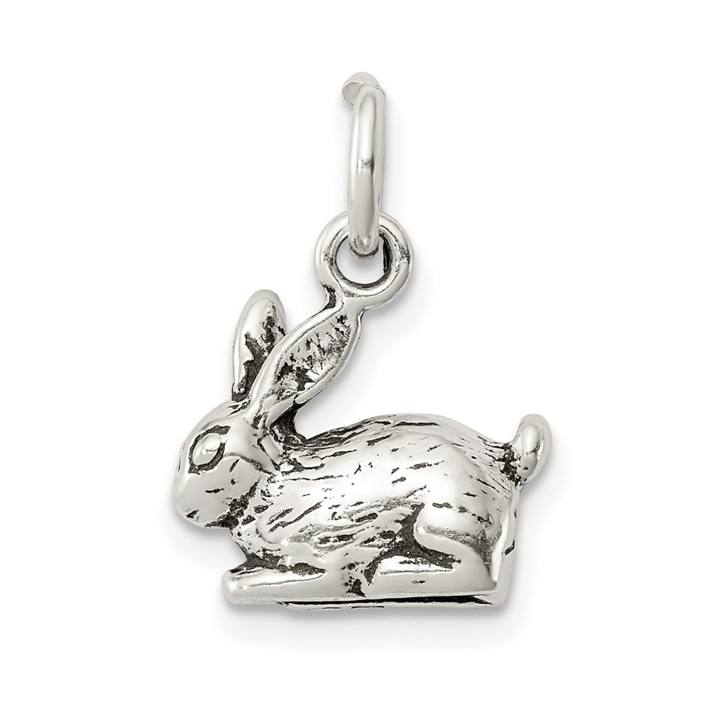 Sterling Silver Antiqued Rabbit Charm