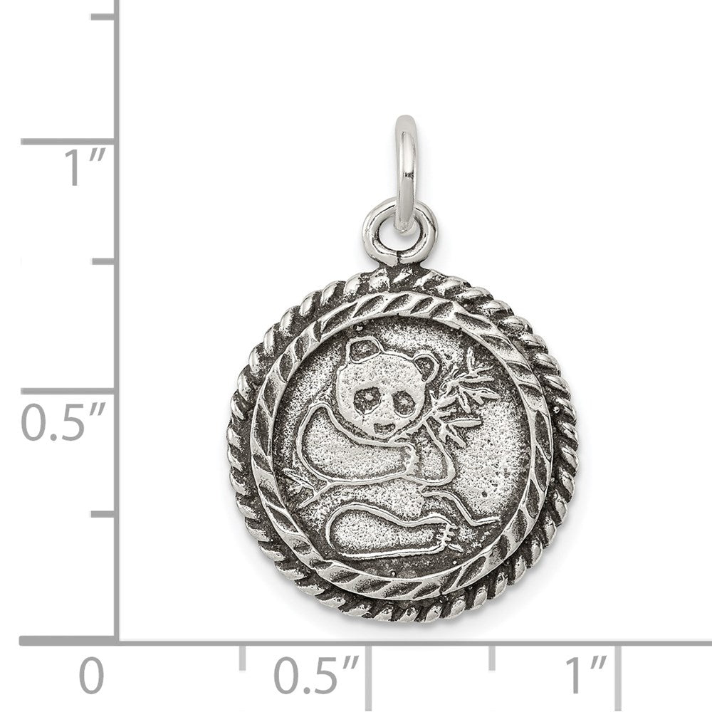 Sterling Silver Antiqued Panda Bear Charm