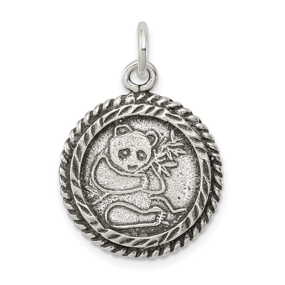 Sterling Silver Antiqued Panda Bear Charm