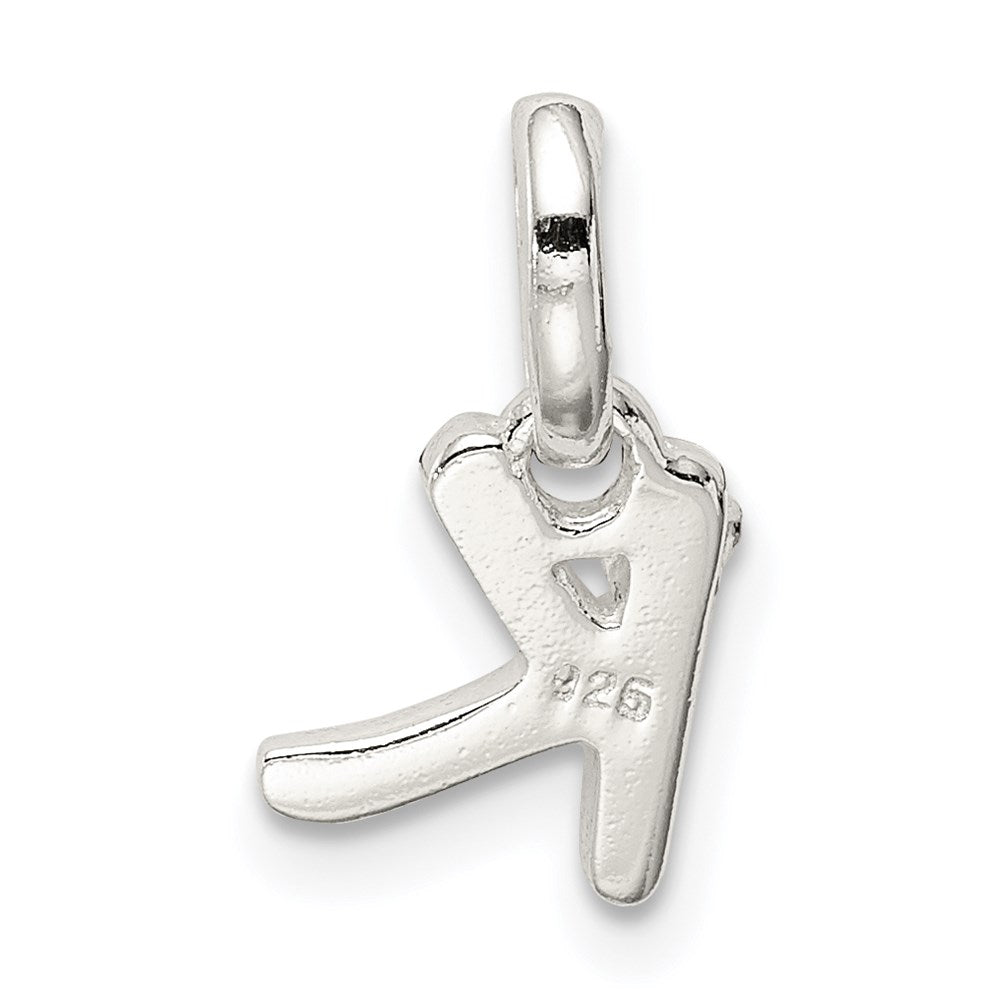 Sterling Silver Letter K with Enamel Pendant