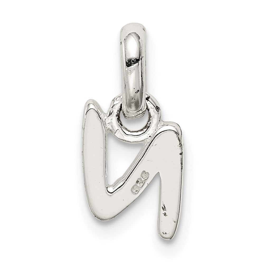 Sterling Silver Letter N with Enamel Pendant