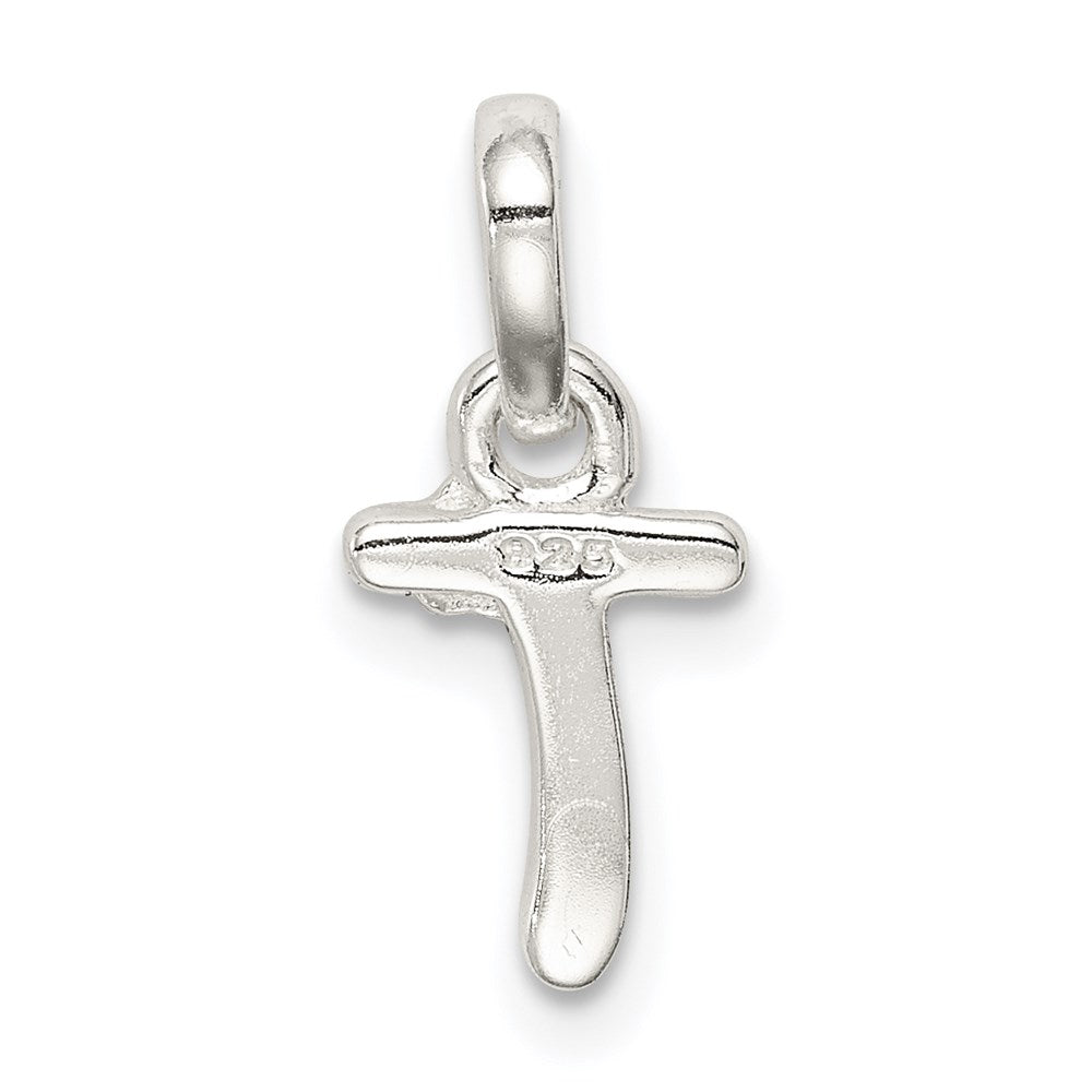 Sterling Silver Letter T with Enamel Pendant