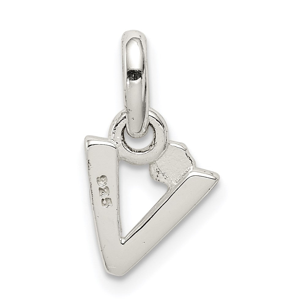 Sterling Silver Letter V with Enamel Pendant