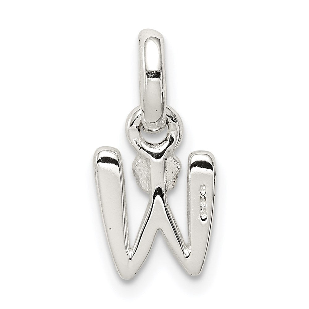 Sterling Silver Letter W with Enamel Pendant