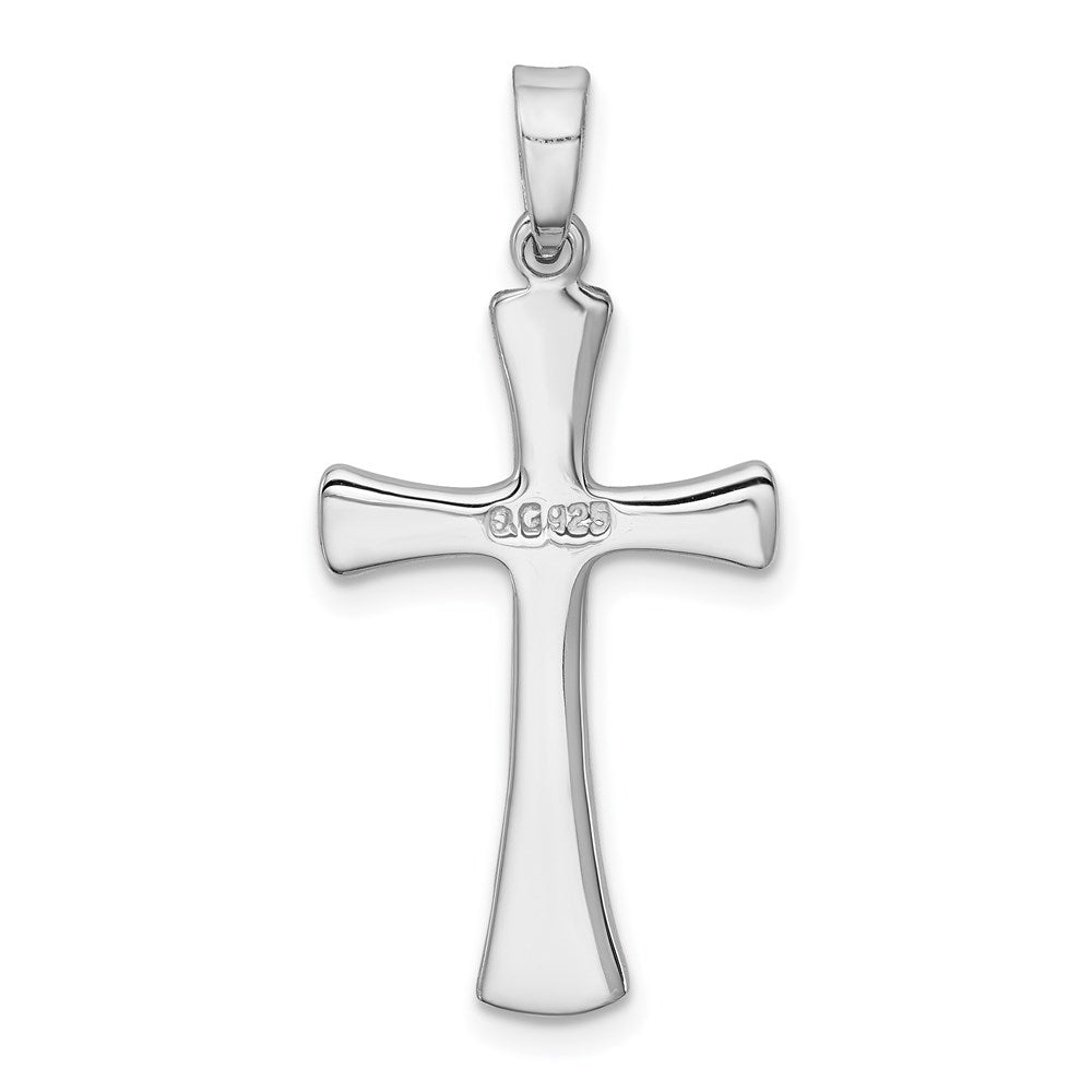 Sterling Silver Rhodium-plated Cross Pendant