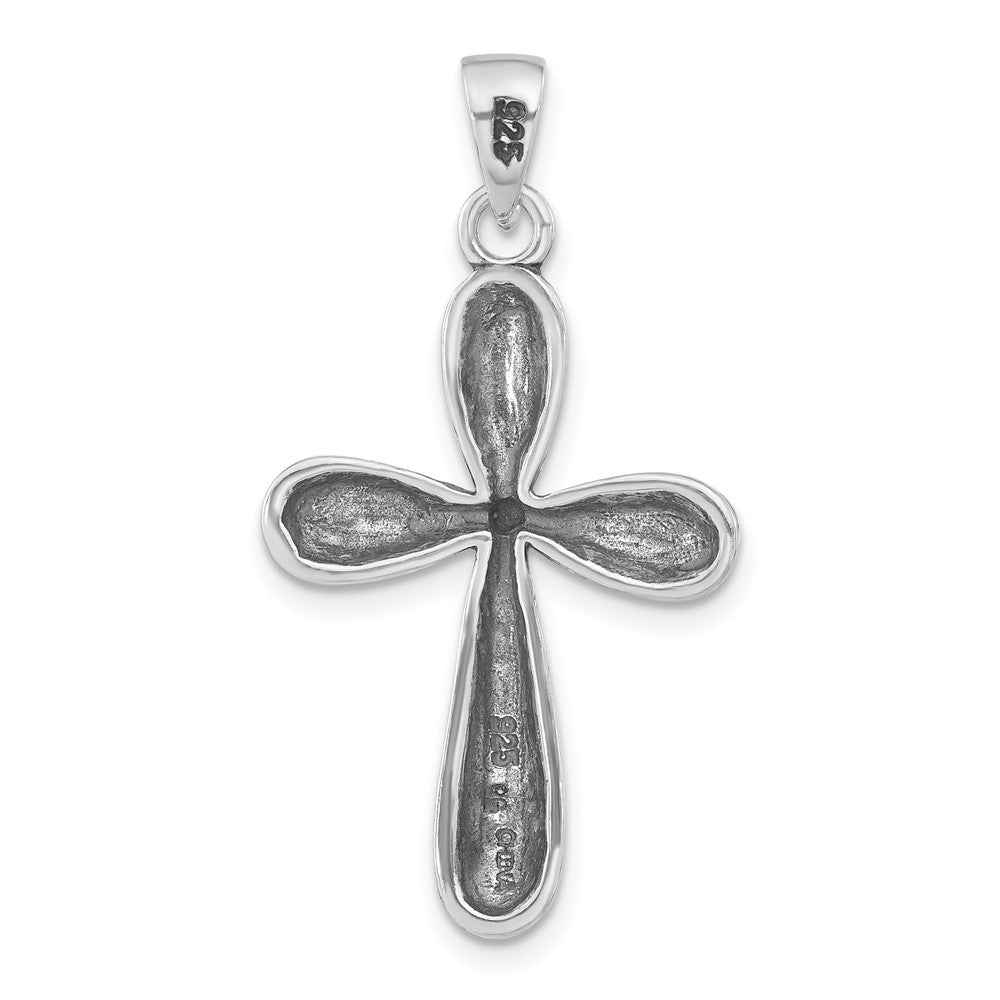 Sterling Silver Antiqued Marcasite Cross Pendant