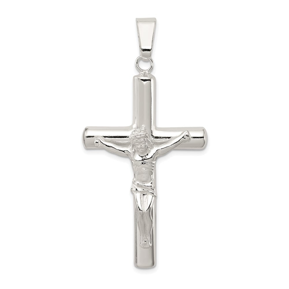 Sterling Silver Polished Hollow Crucifix Cross Pendant