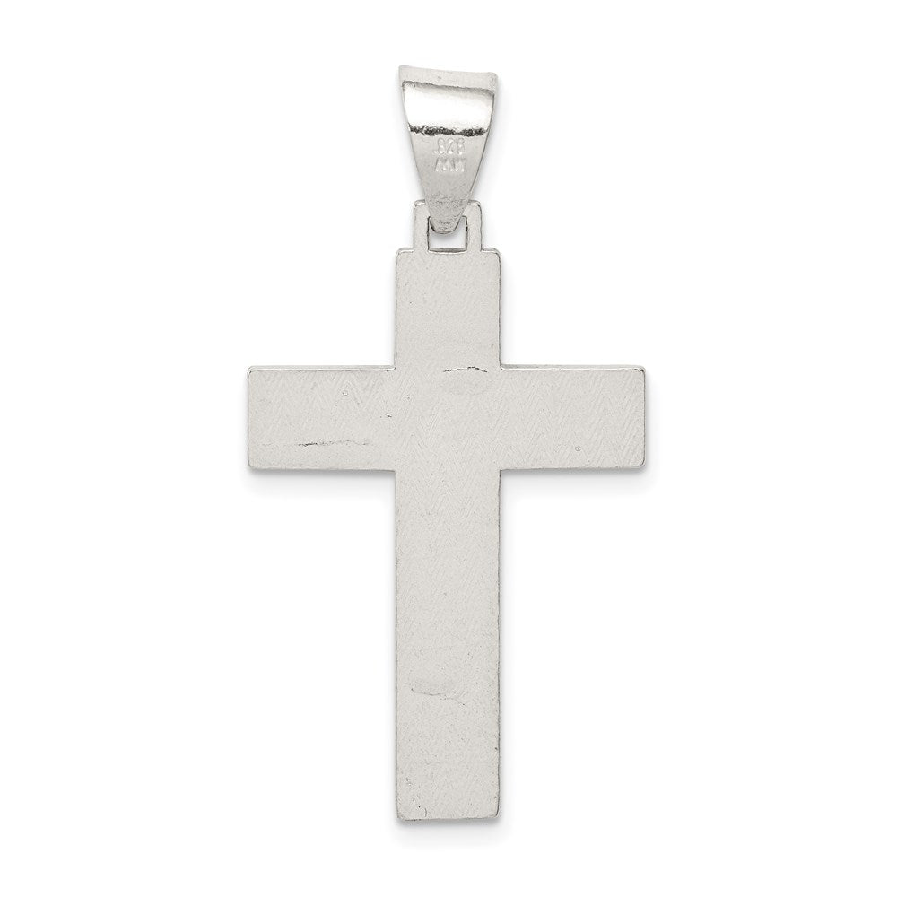 Sterling Silver Polished & Textured Crucifix Pendant