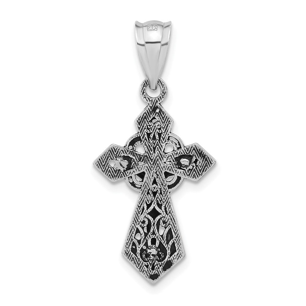 Sterling Silver Polished & Antiqued Crucifix Pendant