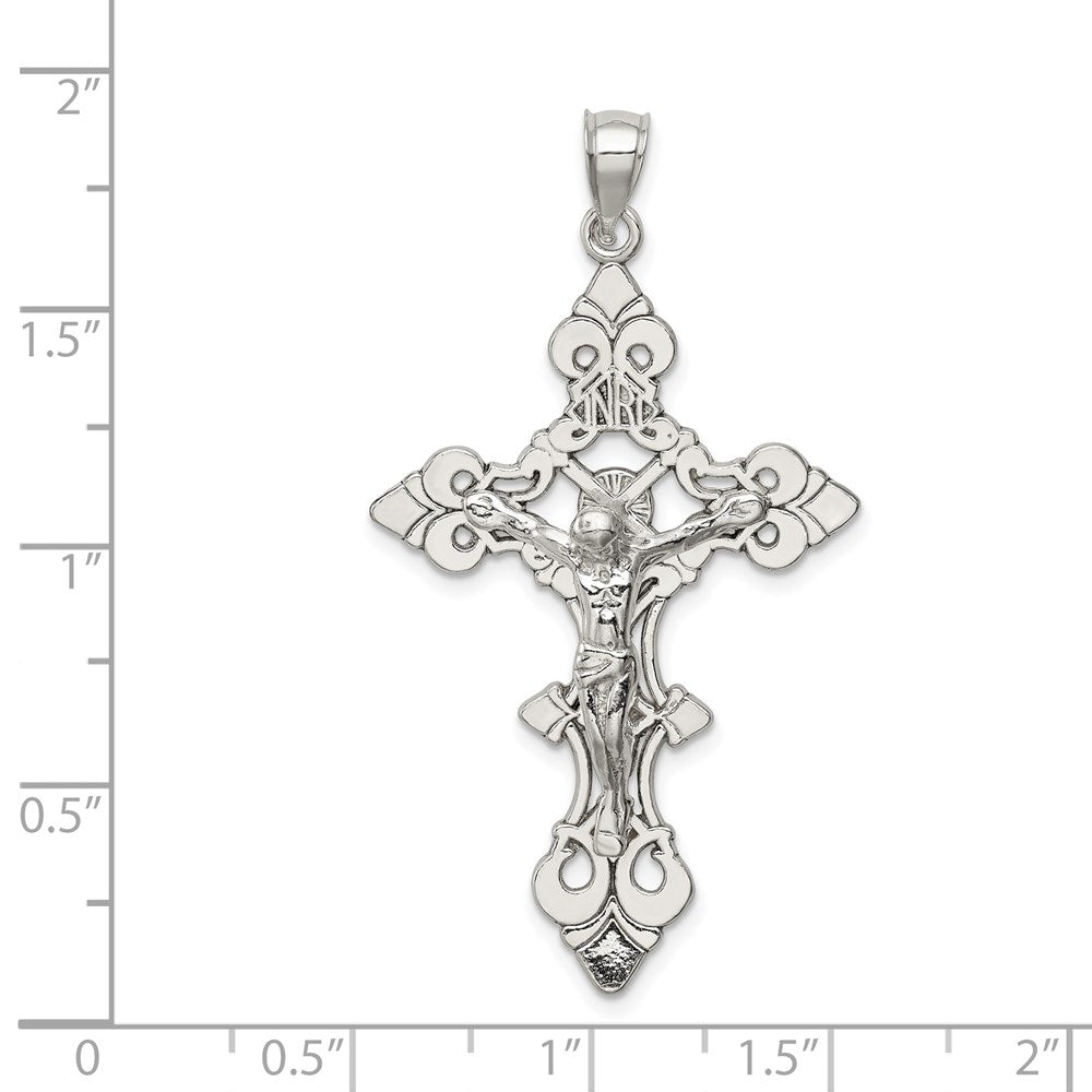 Sterling Silver Polished INRI Crucifix Pendant