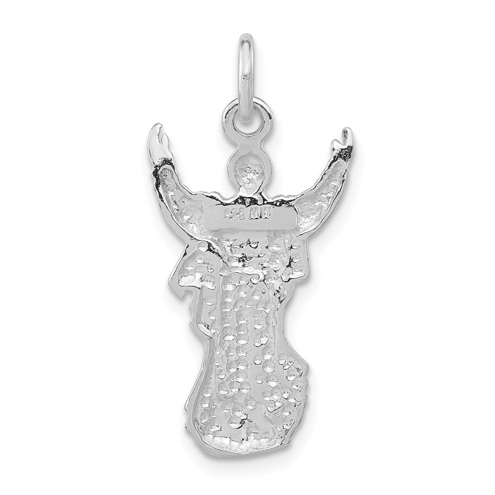 Sterling Silver Polished & Textured Jesus Pendant