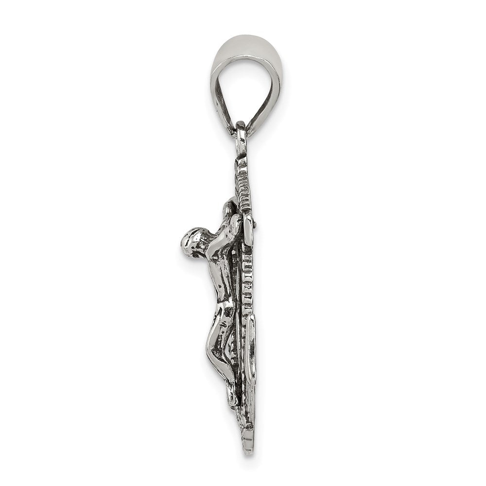 Sterling Silver Antiqued Mini Mariner INRI Crucifix Pendant