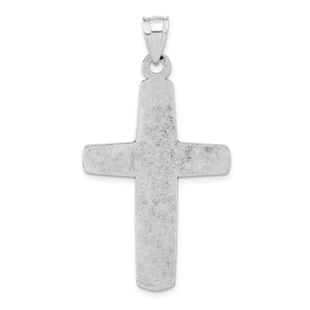 Sterling Silver Polished & Antiqued Jesus Cross Pendant