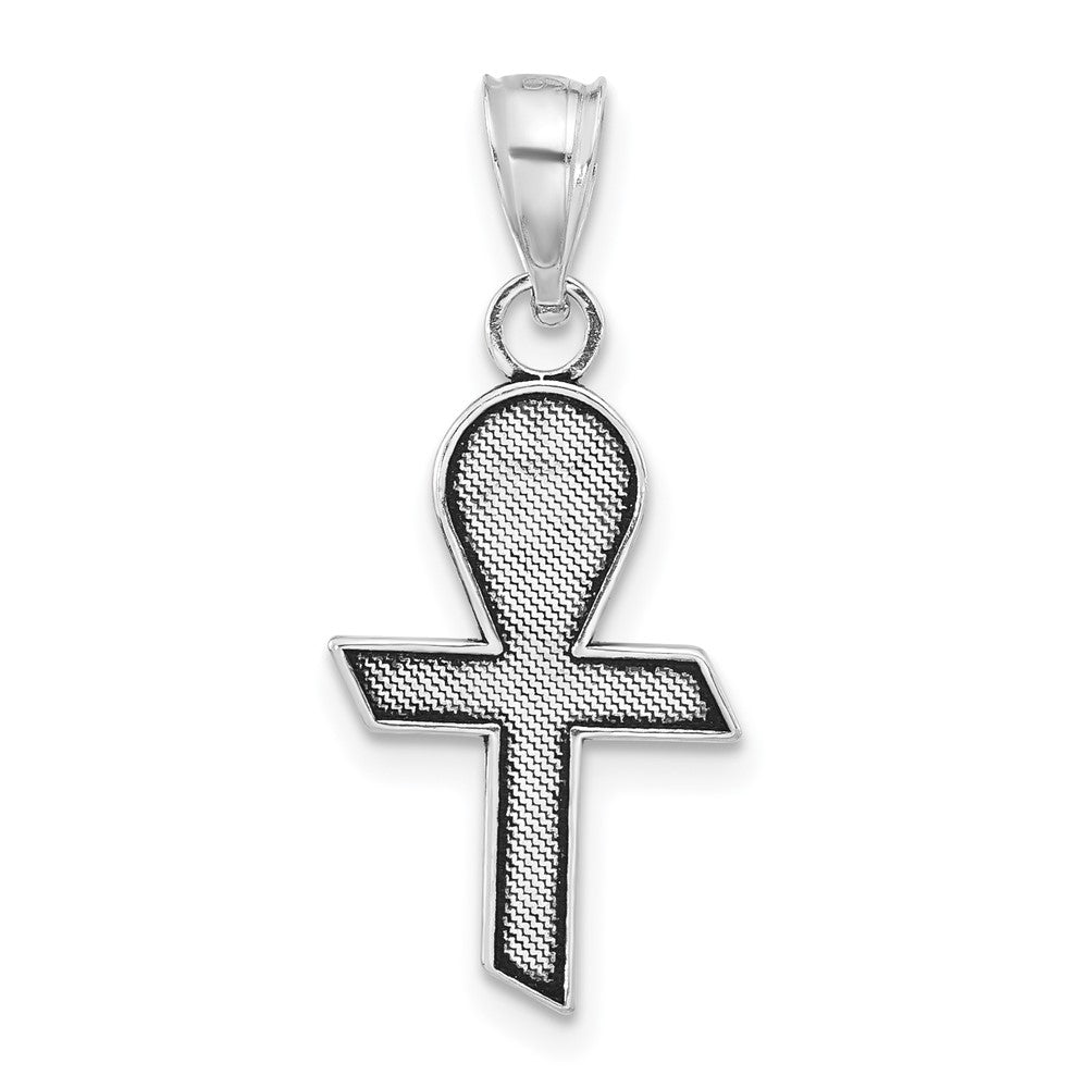 Sterling Silver Antiqued Mi Bautizo Ribbon Pendant