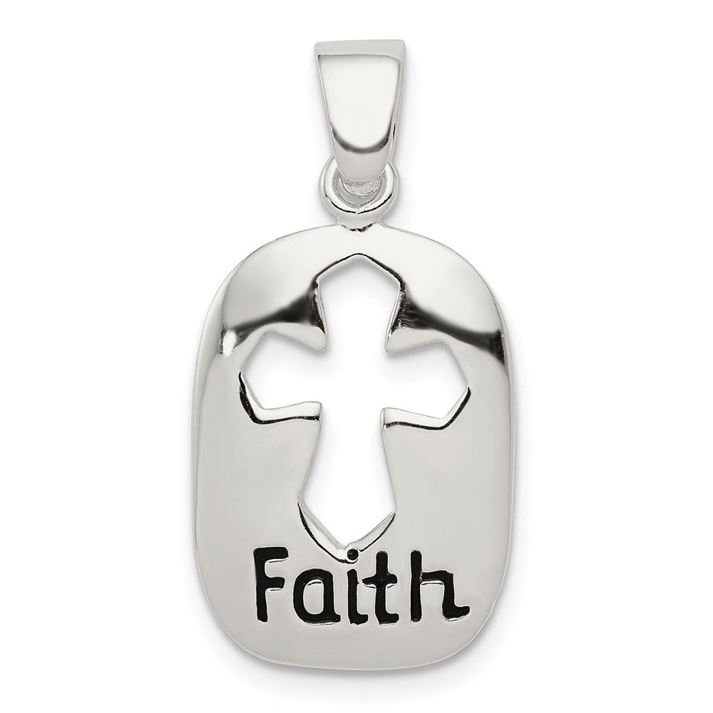 Sterling Silver Polished Faith Pendant