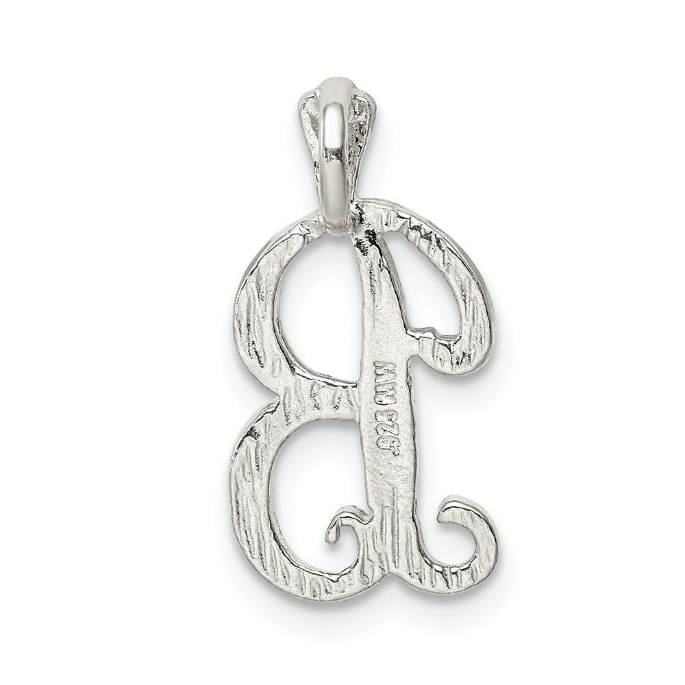 Sterling Silver Polished & Textured Letter B Initial Chain Slide