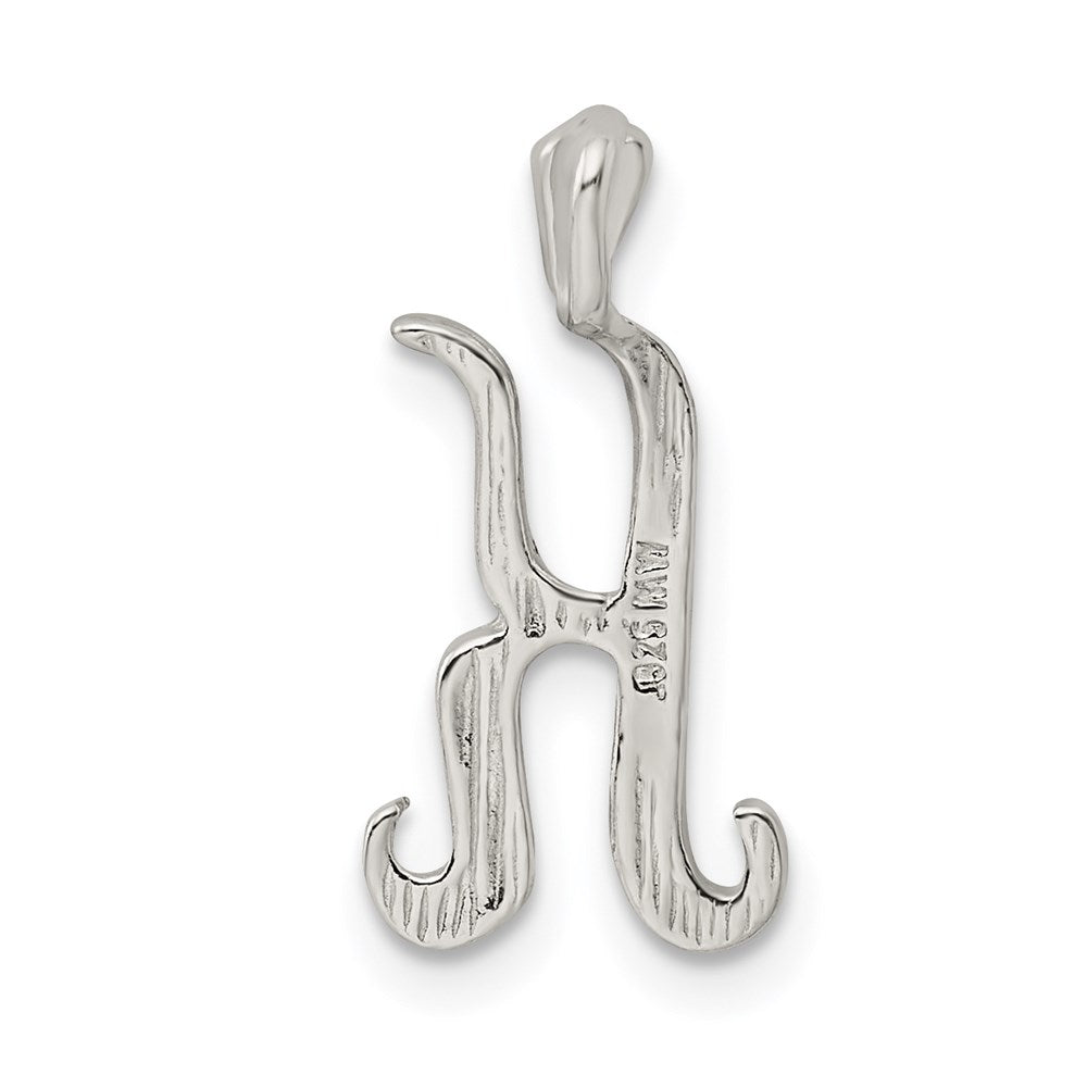 Sterling Silver Polished & Textured Letter K Initial Chain Slide