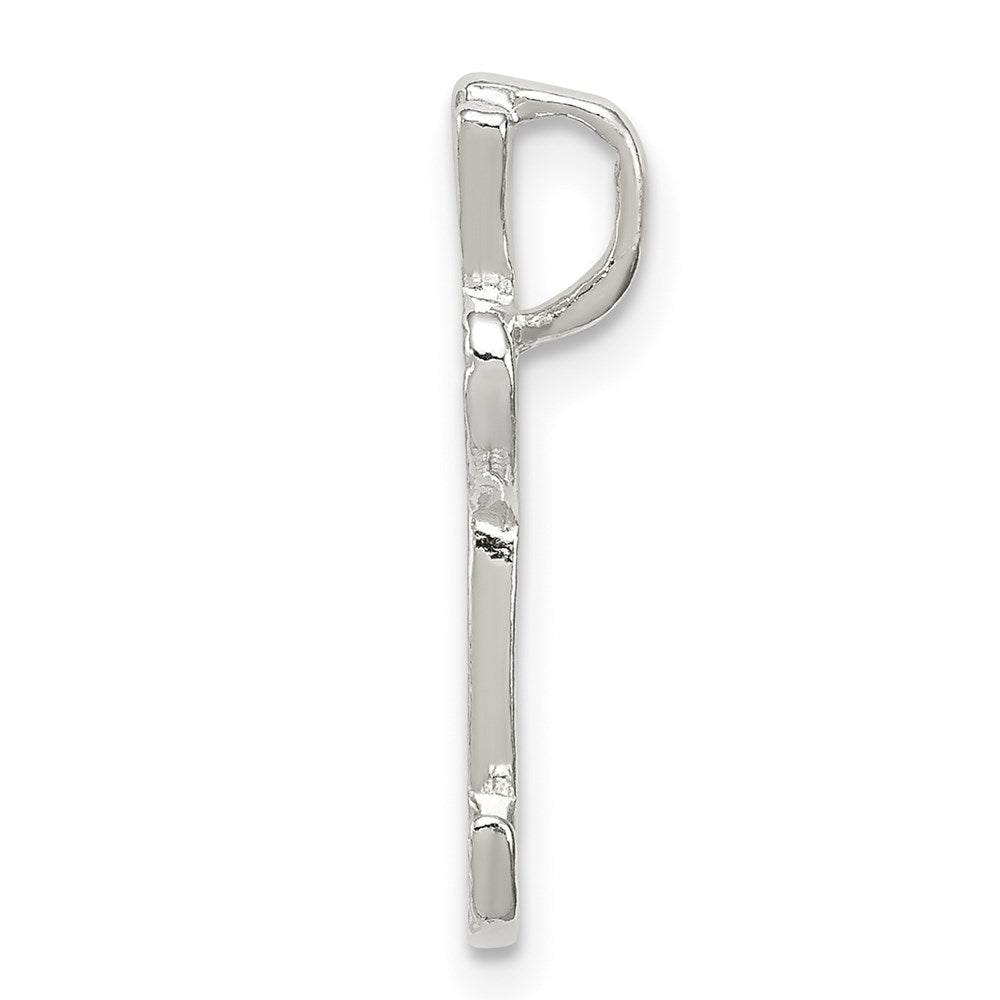 Sterling Silver Polished & Textured Letter L Initial Chain Slide