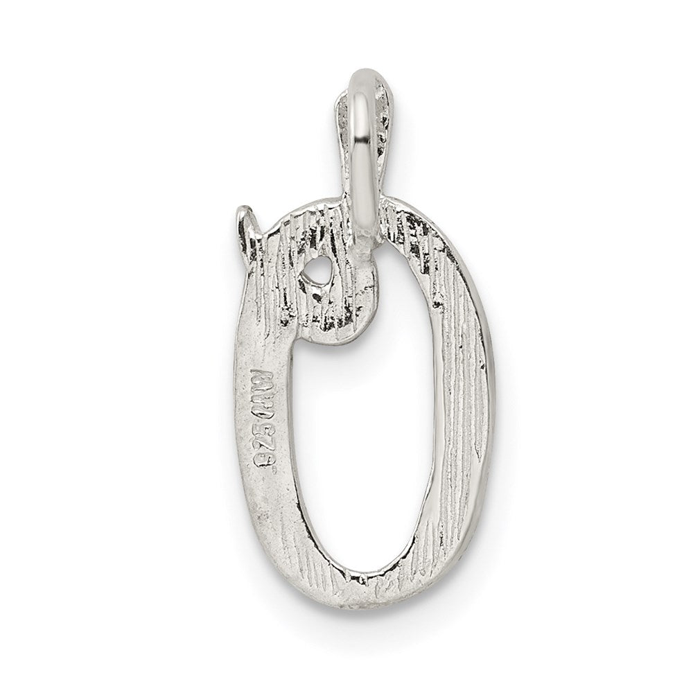 Sterling Silver Polished & Textured Letter O Initial Chain Slide