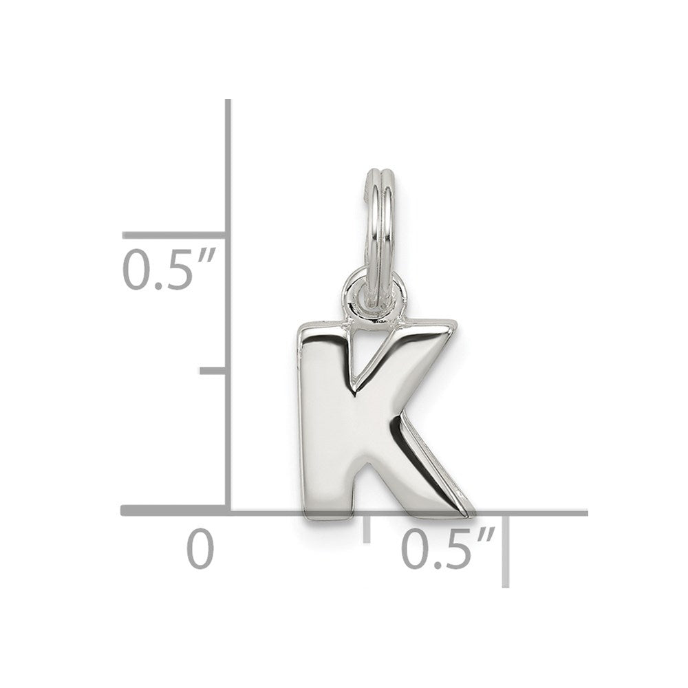 Sterling Silver Letter K Initial Charm