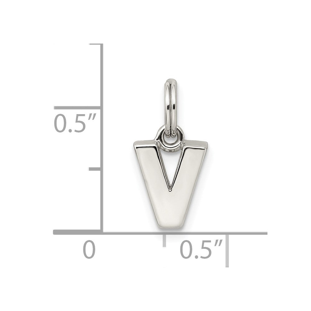 Sterling Silver Letter V Initial Charm