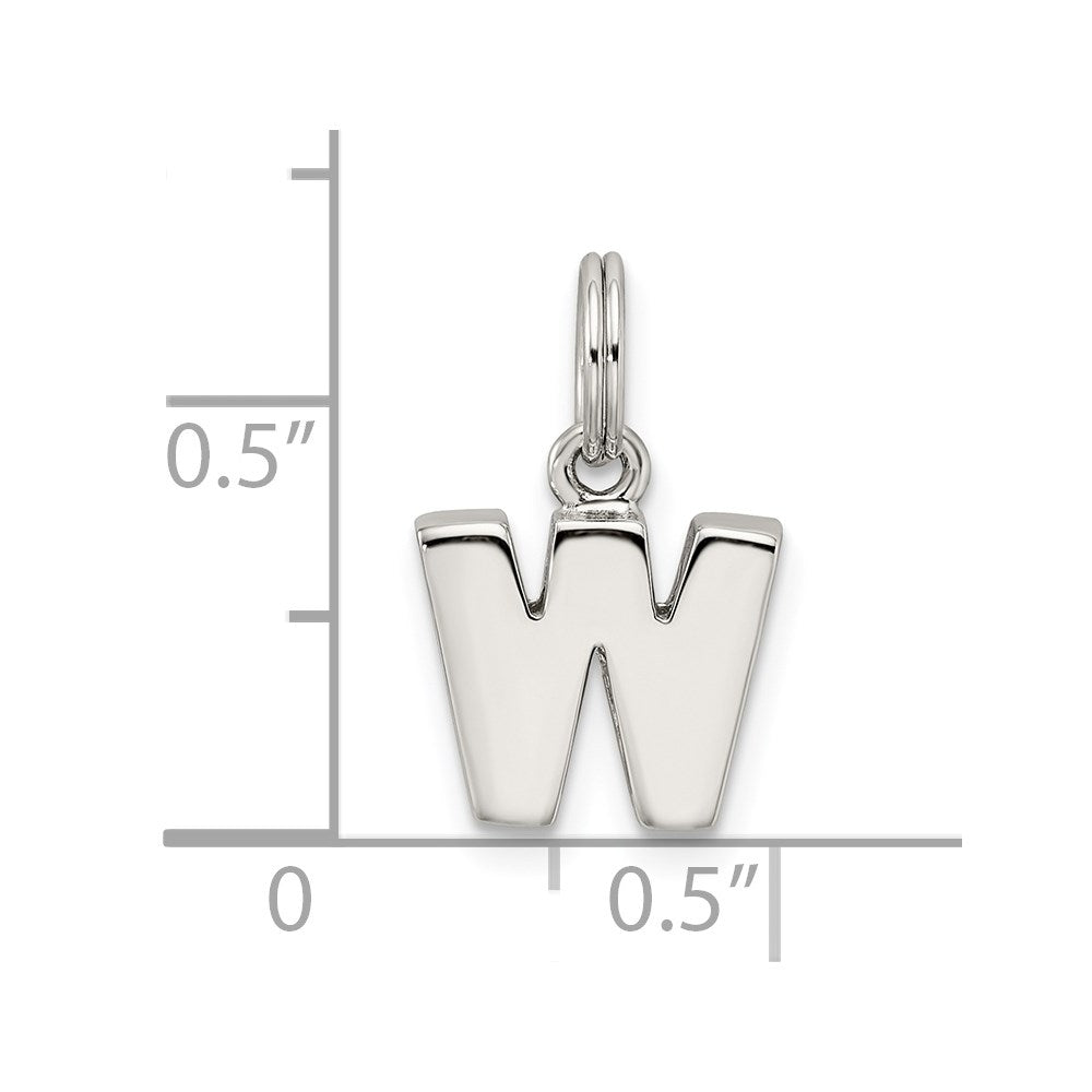 Sterling Silver Letter W Initial Charm