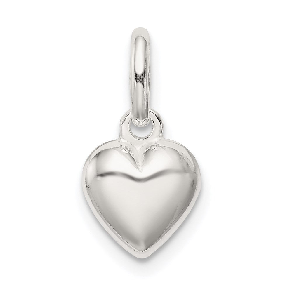 Sterling Silver Polished Puff Heart Charm