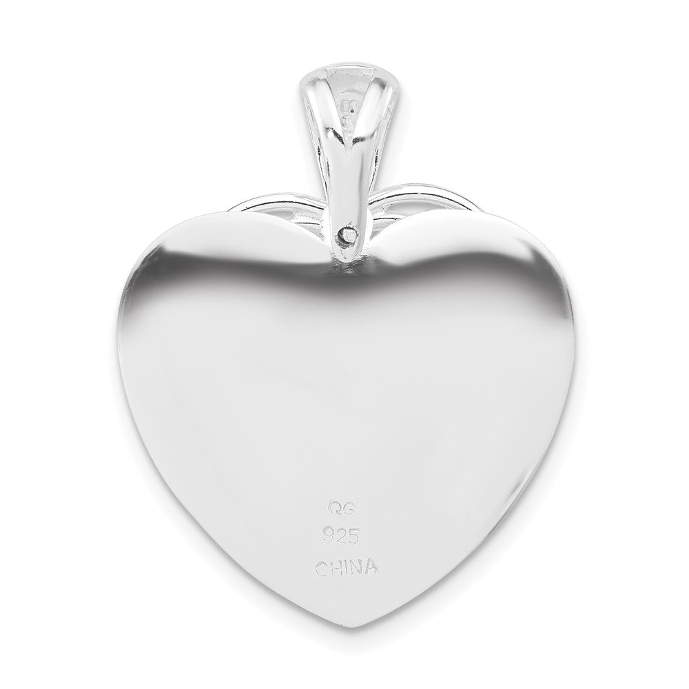 Sterling Silver Polished & Textured Heart Pendant