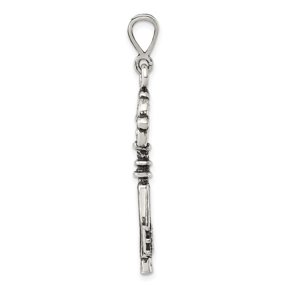 Sterling Silver Antiqued & Textured Key Pendant