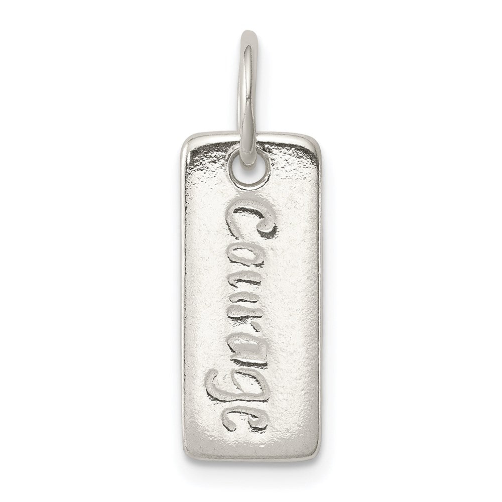 Sterling Silver Polished COURAGE/SURVIVOR Reversible Charm