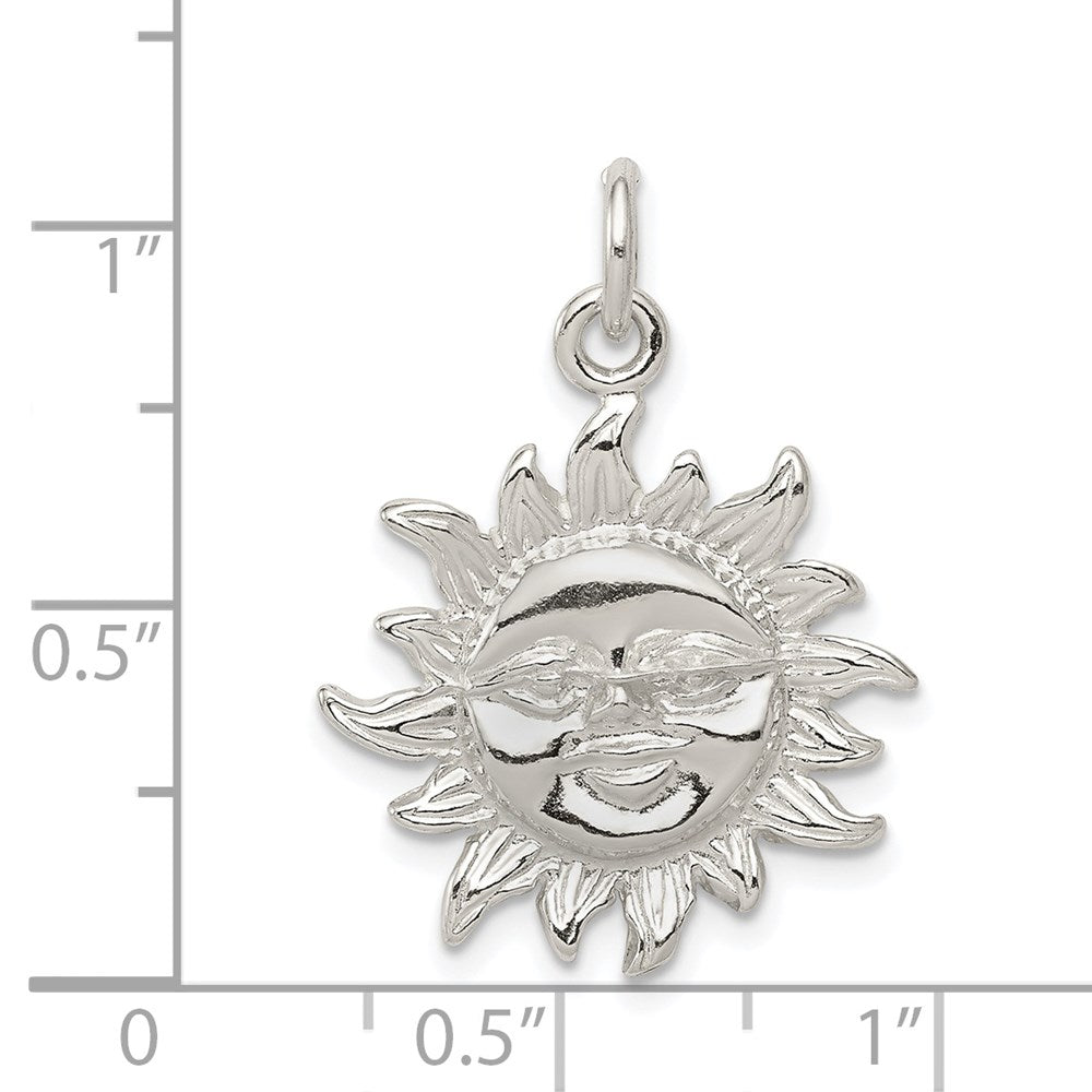 Sterling Silver Polished Sun Pendant