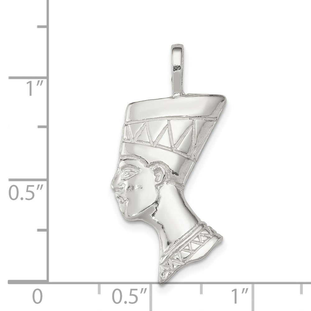 Sterling Silver Polished Nefertiti Head Pendant