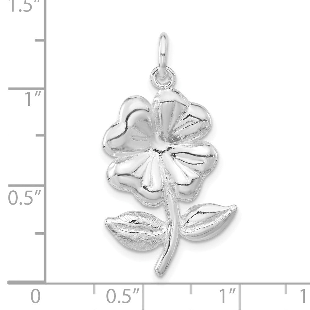 Sterling Silver Polished Flower Pendant