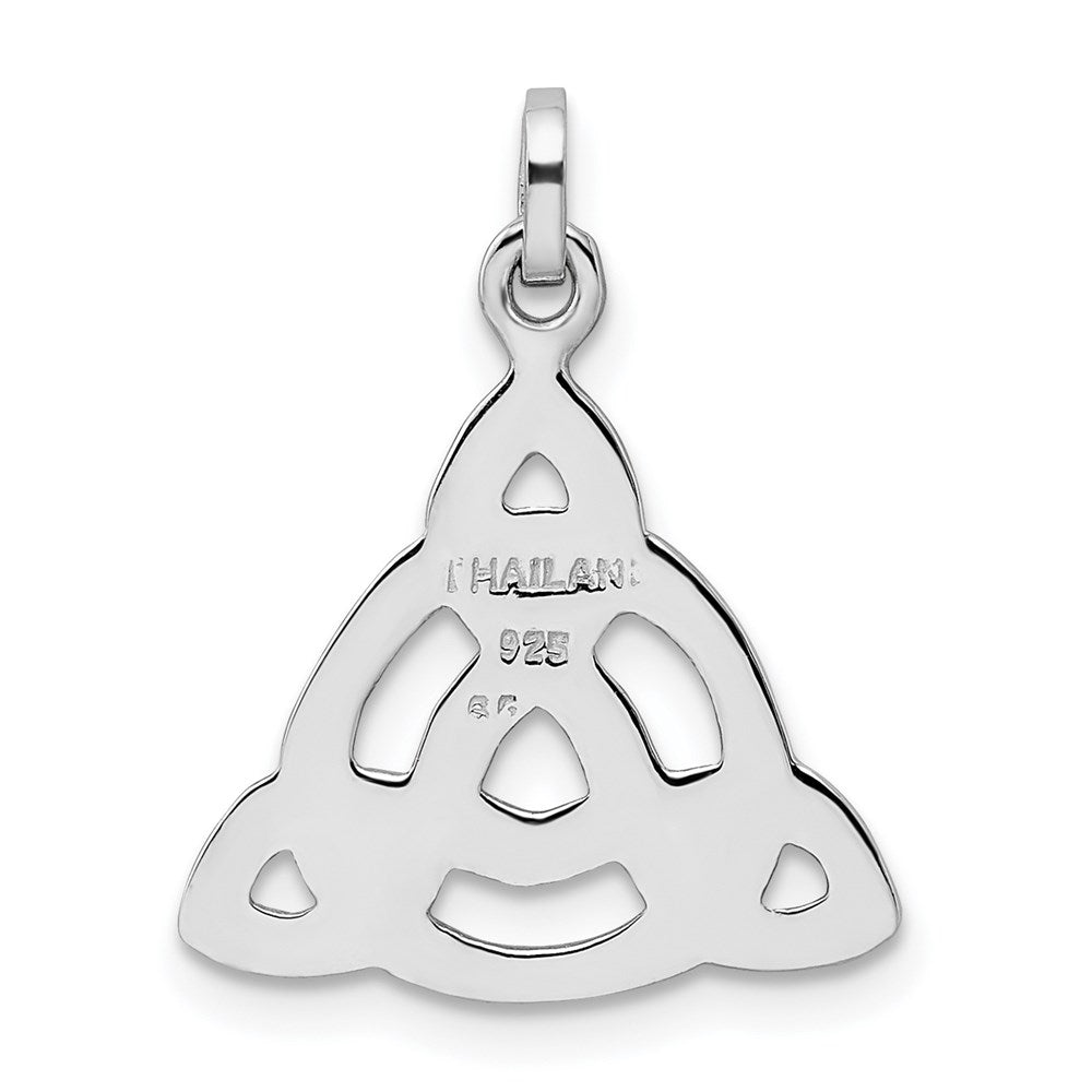 Sterling Silver Rhodium-plated Polished Celtic Symbol Pendant