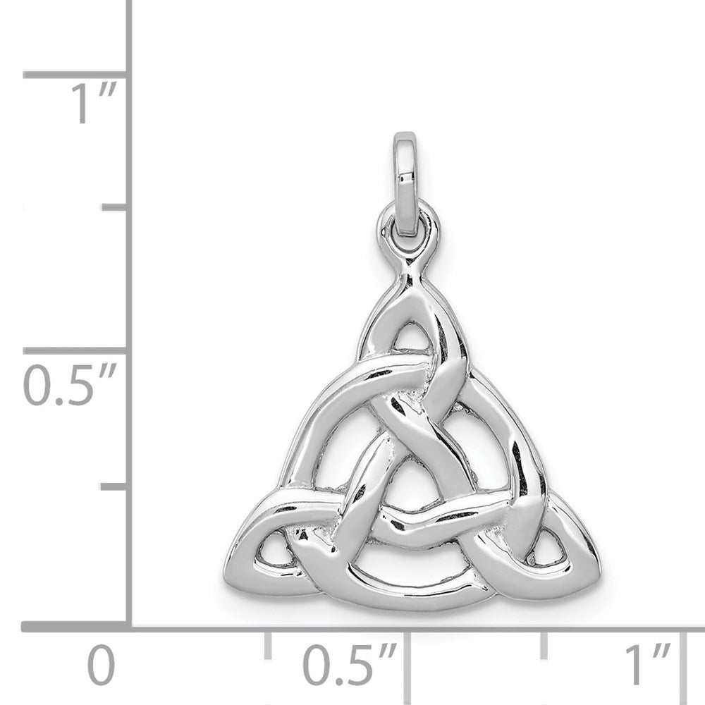 Sterling Silver Rhodium-plated Polished Celtic Symbol Pendant