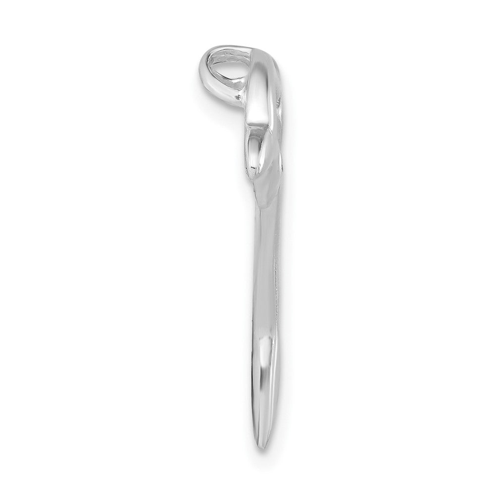 Sterling Silver Polished Dolphin Chain Slide